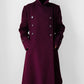 1960s - 1970s Plum Heavy Wool Lined A-line Dress Coat - Sz. Sm