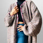 1980s Handknit Mixed Yarn Wool Oversized Cardigan - Sz. O/S