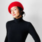 1970s Soft Cherry Red Wool Blend Knit Beret