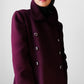 1960s - 1970s Plum Heavy Wool Lined A-line Dress Coat - Sz. Sm