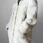 1980s Faux Fur Snow Leopard fax leather knit detail zip jacket - Sz. M/L