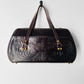 1960s - 1970s Dark Maroon Brown Tooled Leather Handbag