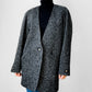 1980s Irving Samuel Montreal Grey Collarless Wool Twill Blazer Jacket - Sz. S/M