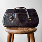 1960s - 1970s Dark Maroon Brown Tooled Leather Handbag