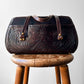 1960s - 1970s Dark Maroon Brown Tooled Leather Handbag