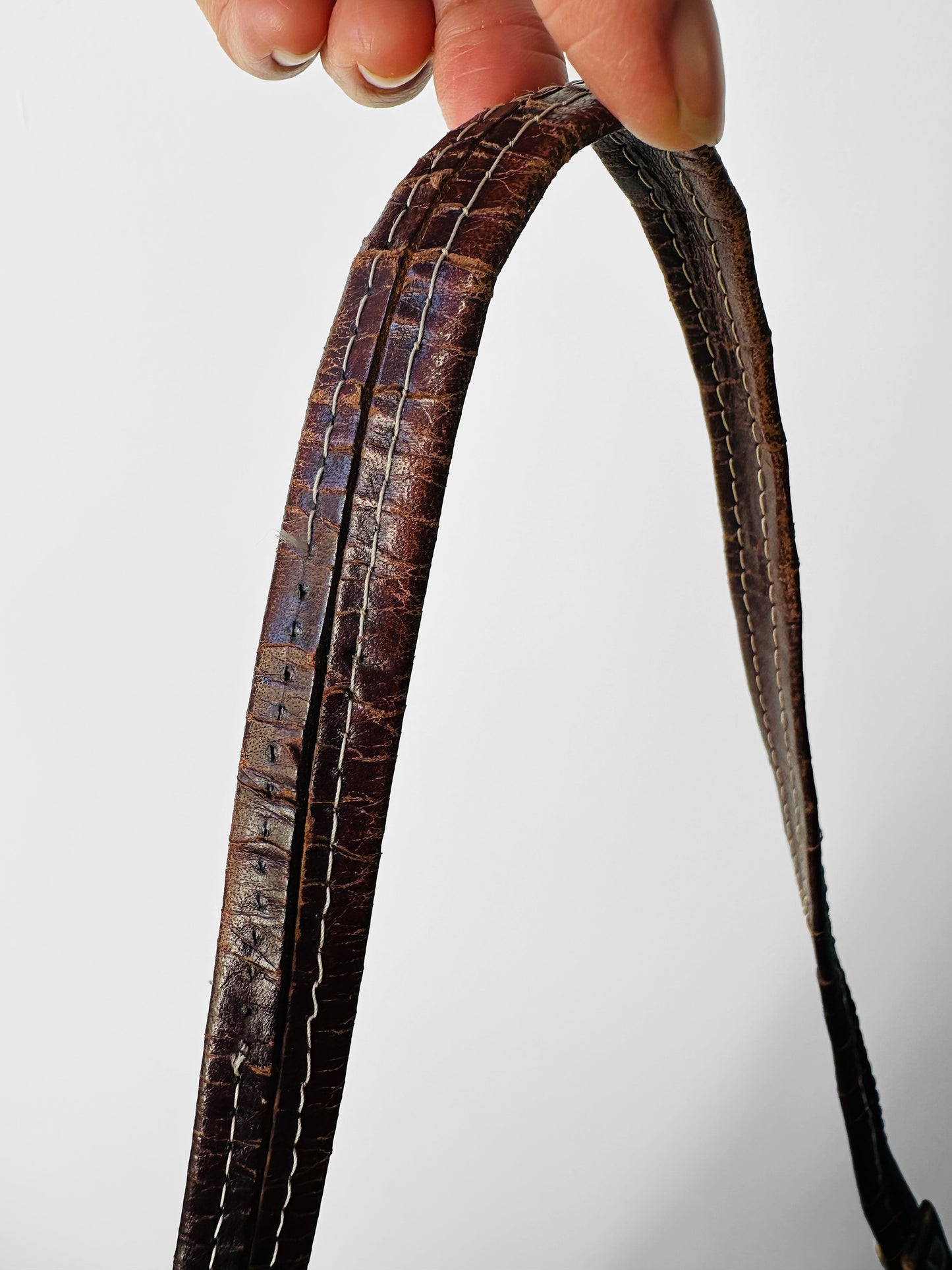 1960s - 1970s Dark Maroon Brown Tooled Leather Handbag