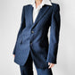 1970s Navy Blue Pinstripe Gender Fluid Pant Suit - Sz. XS/S