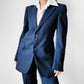 1970s Navy Blue Pinstripe Gender Fluid Pant Suit- S/M