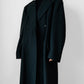 Hunter Green Double-Breasted Heavy Wool Military Trench Overcoat - Sz. M/L