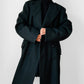 Hunter Green Double-Breasted Heavy Wool Military Trench Overcoat - Sz. M/L