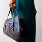 1960s - 1970s Dark Maroon Brown Tooled Leather Handbag