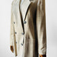 1980s - 1990s Kasper Light Beige Check Double-Breasted Blazer Jacket - Sz. S/M