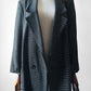 1980s Black and Silver Metallic Textured Weave Patterned Double Breasted Blazer - Sz. S/M