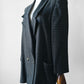 1980s Black and Silver Metallic Textured Weave Patterned Double Breasted Blazer - Sz. S/M