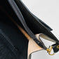 1970s Black Leather Boxy Structured Shoulder Bag