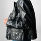 1970s - 1980s Black Asymmetrical Zippered Leather Biker Jacket - Sz. S