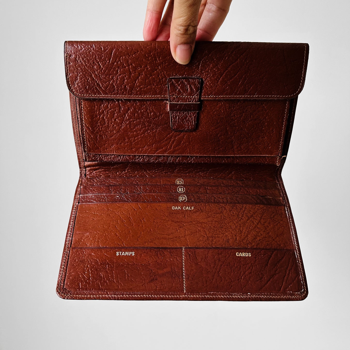 1960s Saddle Brown Worn-In Soft Leather Bifold Travel Wallet