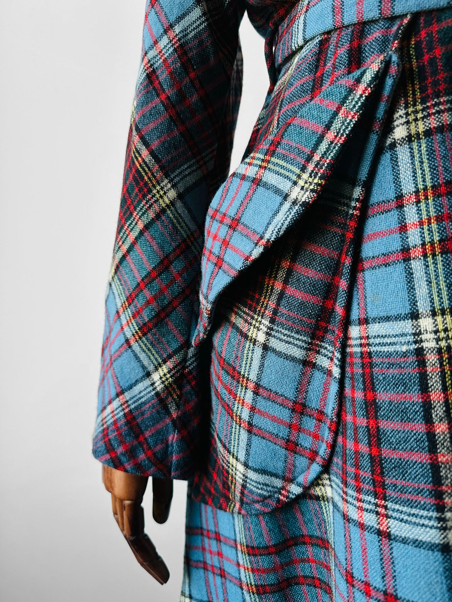 1940s Morsam All Wool Anderson Tartan Plaid Belted Robe - Sz. Sm