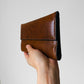 1970s Made in Canada Saddle Brown Soft Cowhide Leather Trifold Wallet