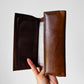 1970s Made in Canada Saddle Brown Soft Cowhide Leather Trifold Wallet