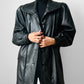 1980s Black Buttery Soft Exaggerated Collared Italian Leather Jacket - Sz. S/M