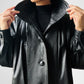 1980s Black Buttery Soft Exaggerated Collared Italian Leather Jacket - Sz. S/M
