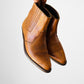 1990s Well-Worn Tan Brown Stitched Leather Western Ankle Boots - Sz. 5.5 / 6