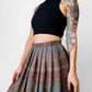 1950s-1960s Heavy Wool Pleated Fit and Flare Plaid Skirt - Sz. XS/S