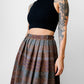 1950s-1960s Heavy Wool Pleated Fit and Flare Plaid Skirt - Sz. XS/S