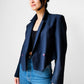 1980s - 1990s Navy Blue Short Waisted Double Breasted Jacket - Sz. Small