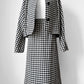 Late 70s - Early 80s Mister Leonard Canada Black and White Houndstooth Skirt and Blazer Set - Sz. L/XL