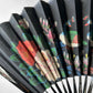 1950s Black Hand-Painted Paper Peacock Fan Decor