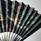 1950s Black Hand-Painted Paper Peacock Fan Decor