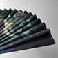 1950s Black Hand-Painted Paper Peacock Fan Decor