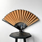 1950s Black Hand-Painted Paper Peacock Fan Decor