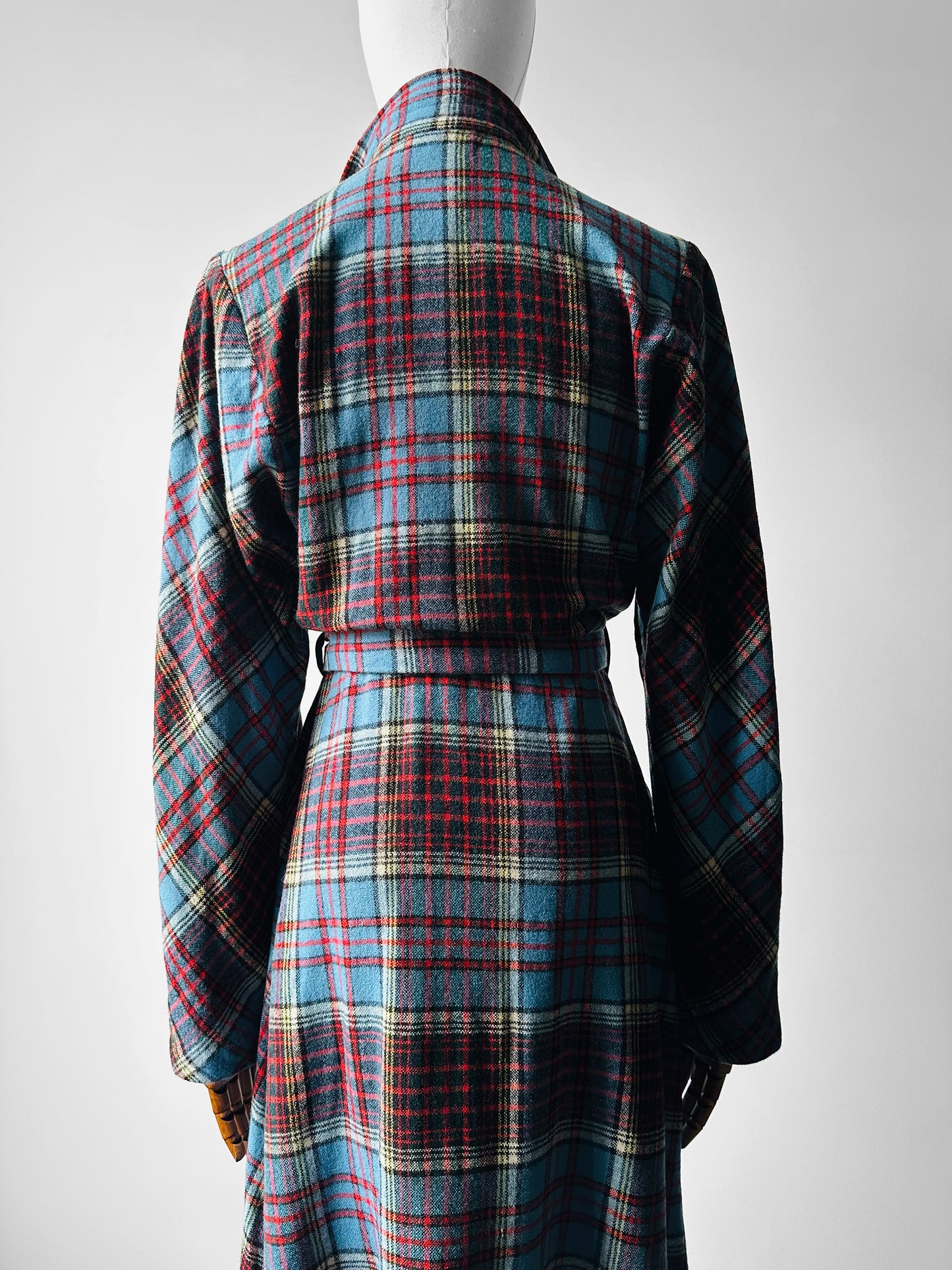 1940s Morsam All Wool Anderson Tartan Plaid Belted Robe - Sz. Sm