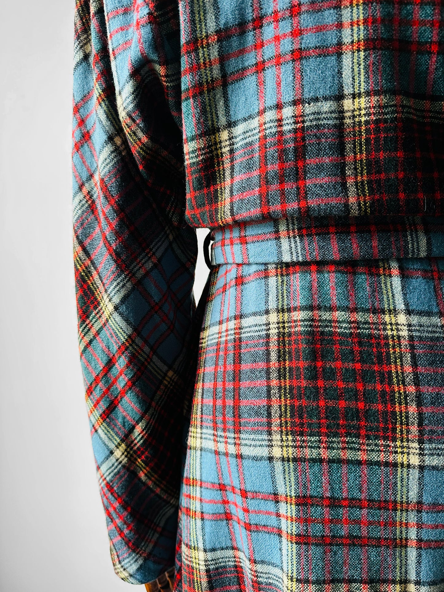 1940s Morsam All Wool Anderson Tartan Plaid Belted Robe - Sz. Sm