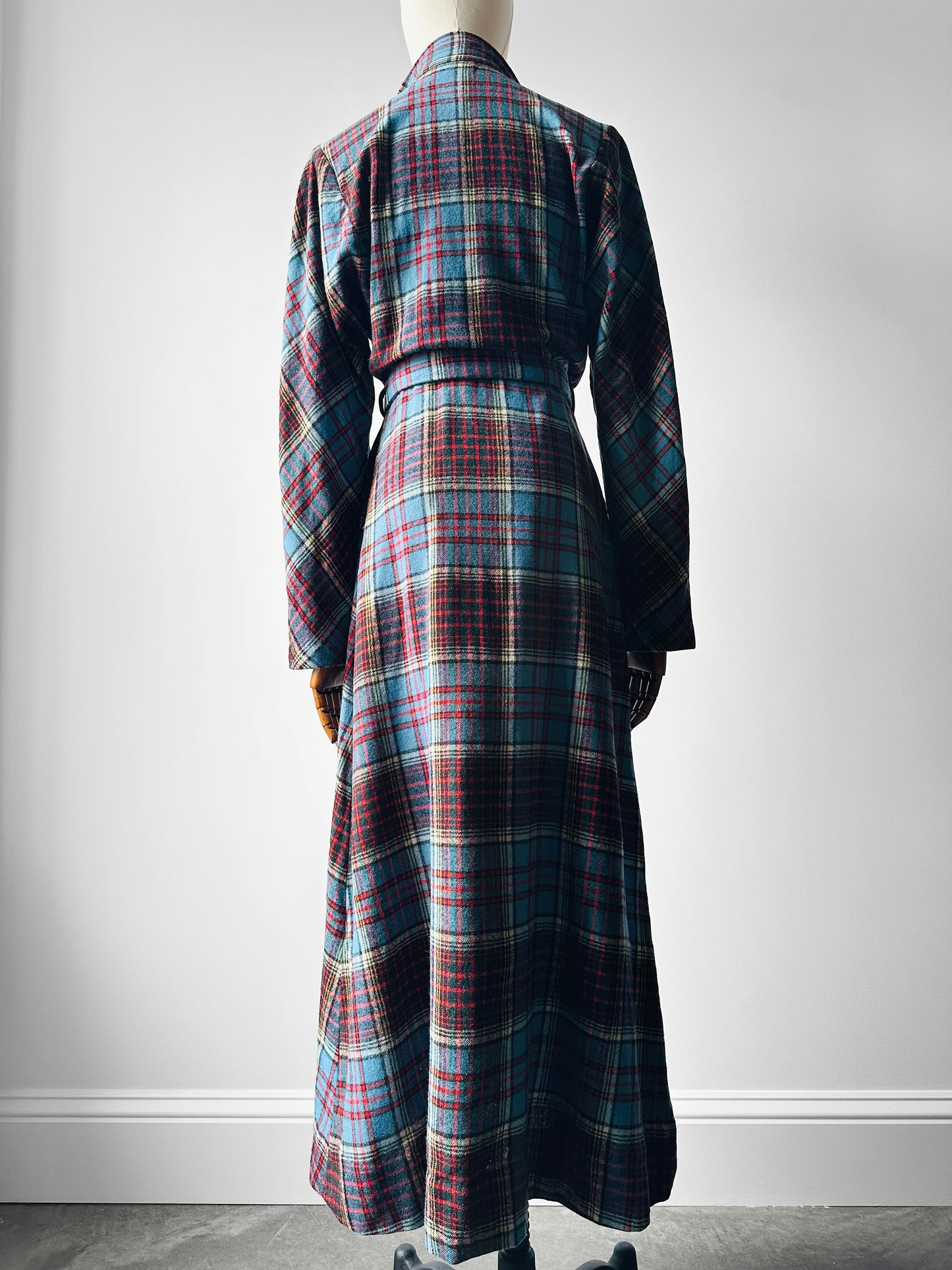1940s Morsam All Wool Anderson Tartan Plaid Belted Robe - Sz. Sm