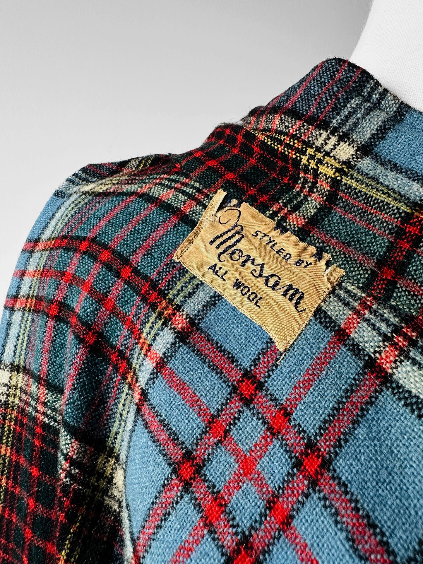 1940s Morsam All Wool Anderson Tartan Plaid Belted Robe - Sz. Sm