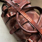 Late 20th Century Brown Well-Worn Buttery Soft Leather Top Handle Shoulder Bag