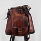 Late 20th Century Brown Well-Worn Buttery Soft Leather Top Handle Shoulder Bag