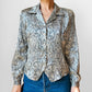 1990s Tapered Short Waisted Snakeskin Patterned Blouse  - Sz. Sm
