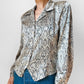 1990s Tapered Short Waisted Snakeskin Patterned Blouse  - Sz. Sm