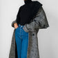 1980s Black and White Caped Wool Tweed Coat