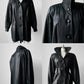 1980s Black Buttery Soft Exaggerated Collared Italian Leather Jacket - Sz. S/M