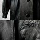 1980s Black Buttery Soft Exaggerated Collared Italian Leather Jacket - Sz. S/M