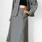 Late 70s - Early 80s Mister Leonard Canada Black and White Houndstooth Skirt and Blazer Set - Sz. L/XL