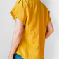 1980s Mustard Yellow Button Front Short Sleeve Blouse - Sz. S/M