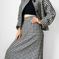 Late 70s - Early 80s Mister Leonard Canada Black and White Houndstooth Skirt and Blazer Set - Sz. L/XL