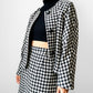 Late 70s - Early 80s Mister Leonard Canada Black and White Houndstooth Skirt and Blazer Set - Sz. L/XL